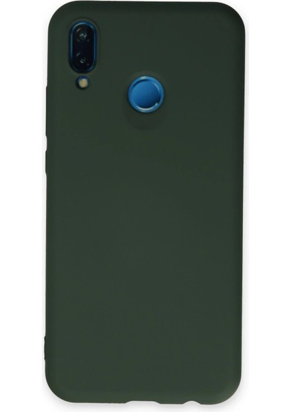 Huawei P20 Lite Kılıf Nano Içi Kadife Silikon - Koyu YEŞIL-(5796) - N685J676-M56685