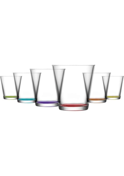 Renkli Tabanlı 6'lı Meşrubat Bardağı