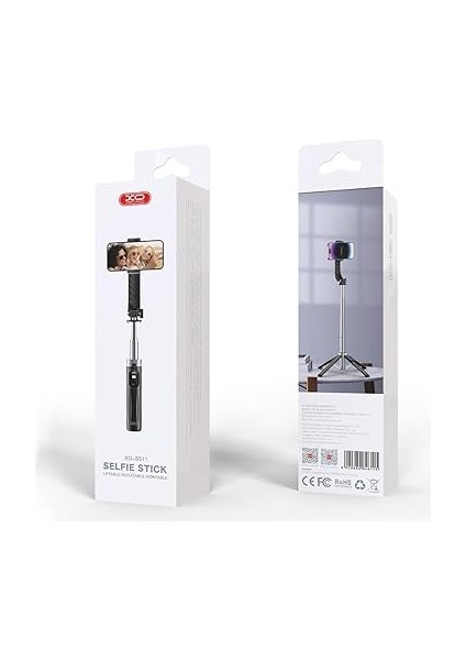 Simple Is Beauty Selfie Çubuğu/tripod SS11 | 360° Dönebilen, Uzaktan Kontrollü, Katlanabilir & Ayarlanabilir, Profesyonel Selfie ve Fotoğraf Çekim, Ergonomik Tasarım 17.5-104CM / Siyah modelleri