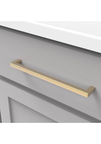 1 Paket Katı Çekirdek Mutfak Dolabı Çeker, Lüks Dolap Kolları, Kapı ve Şifonyer Çekmeceleri Için Donanım, 8-13/16 Inç (224MM) Delik Merkezi, Fırçalanmış Pirinç, Işıklık fiyatları