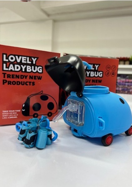 Uğur Böceği Tasarımlı Pipetli Çocuk Suluk Matara 400 ml