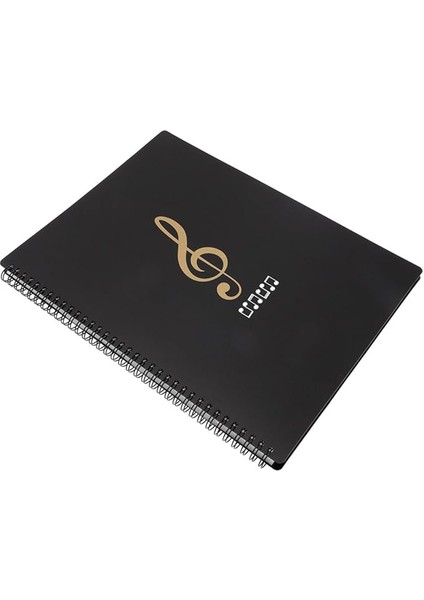 Siyah Müzik Notasyon Klasörü Çok Katmanlı Eklemler Piyano Gitar Korolar ve Orkestralar Için Taşınabilir Dosya Düzenleyici