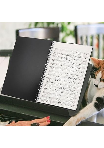 Siyah Müzik Notasyon Klasörü Çok Katmanlı Eklemler Piyano Gitar Korolar ve Orkestralar Için Taşınabilir Dosya Düzenleyici indirimleri