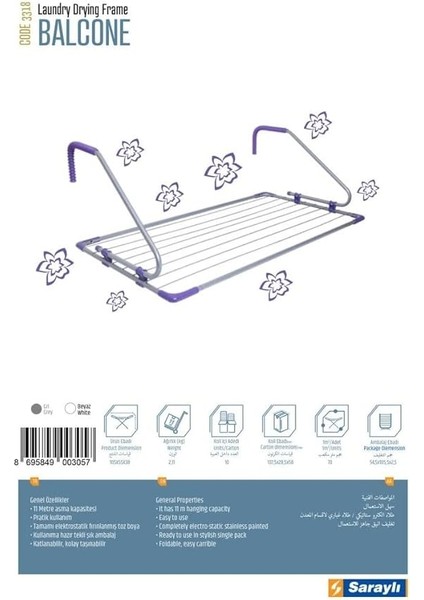 3318 Balkon Çamaşır Kurutmalık fiyatları
