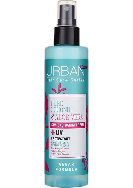 Urban Carepure Coconut & Aloe Vera Boyalı Saçlar Özel Renk Koruyucu Sıvı Saç Bakım Kremi 200 Ml- Vegan