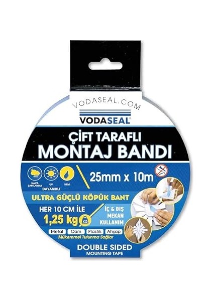 53.01.021 Çift Taraflı Montaj Bandı, 25X10