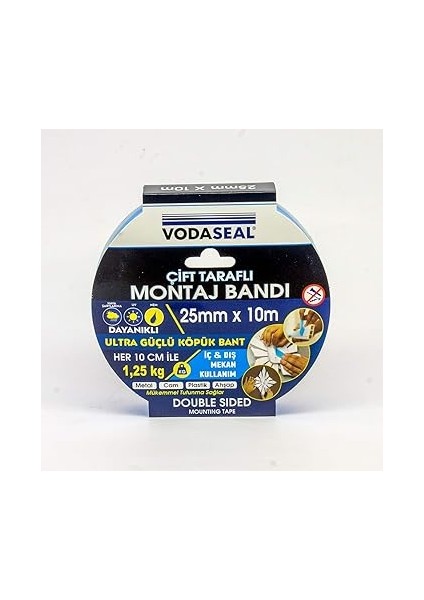 53.01.021 Çift Taraflı Montaj Bandı, 25X10 modelleri