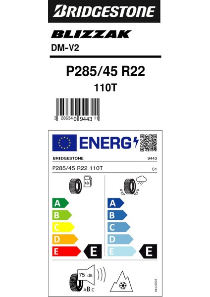 285/45R22 110T Blizzak Dm-V2 Suv Kış Lastiği (Üretim TARIHI:2024) fiyatları