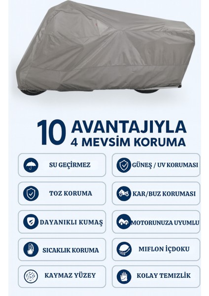 Yuki Yk-16 Kaçkar 6000 Elektrikli Uyumlu Motosiklet Brandası 4 Mevsim Su Geçirmez Motor Brandası modelleri