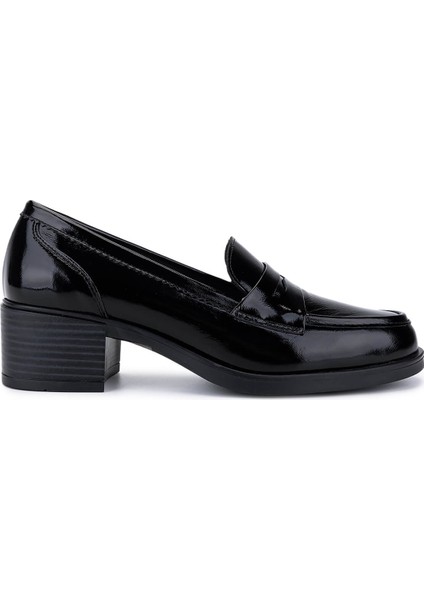 Kadın Hakiki Deri Siyah Rugan Makosen Ayakkabı 488 3632 Bn Ayk SK25-26 Sıyah Krsk Rgn