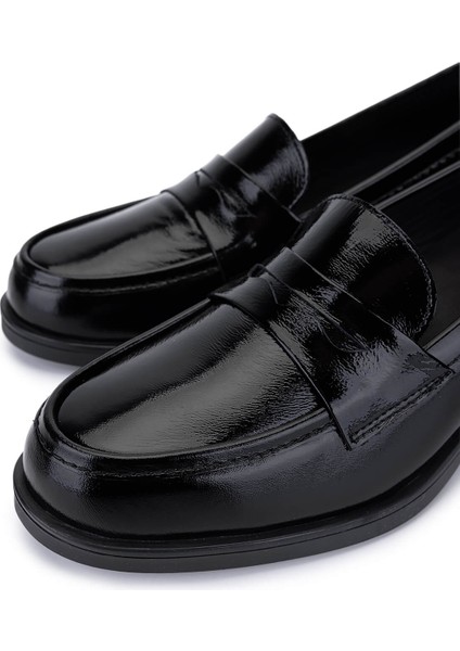 Kadın Hakiki Deri Siyah Rugan Makosen Ayakkabı 488 3632 Bn Ayk SK25-26 Sıyah Krsk Rgn modelleri