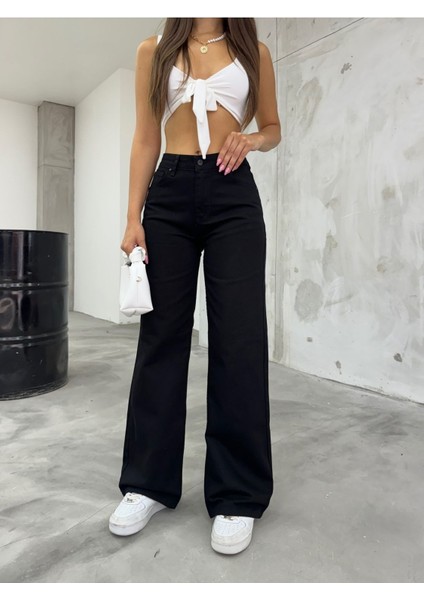 Armour Yüksek Bel Likralı Palazzo Bol Paça Jean (New)