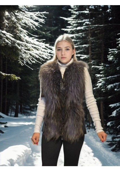 Kadın Kolsuz Fermuarlı Yelek - Siyah fırsatları