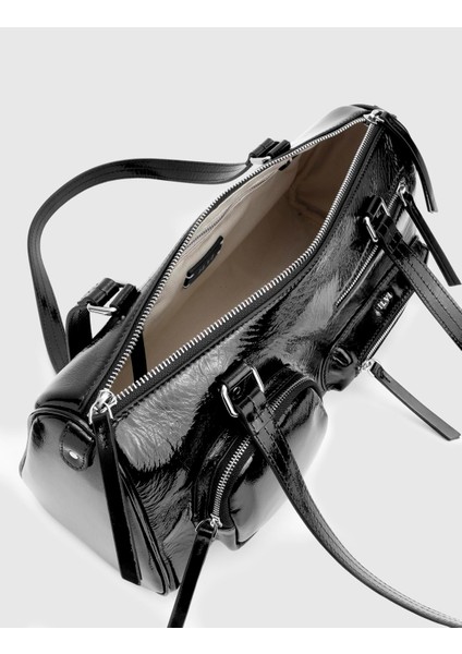 Stery Hakiki Rugan Deri Siyah Kadın Omuz Çantası indirimleri