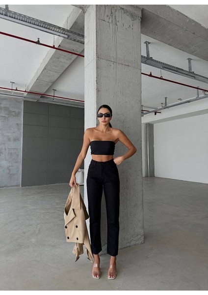 Tommy1 Ivan Queen Kadın Jeanvibe Mam Fit Yüksek Bel Dar Paça Siyah Kot Pant. fiyatları