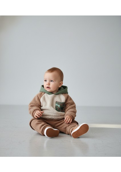 Kapüşonlu Polar Alt Üst Takım Erkek Bebek