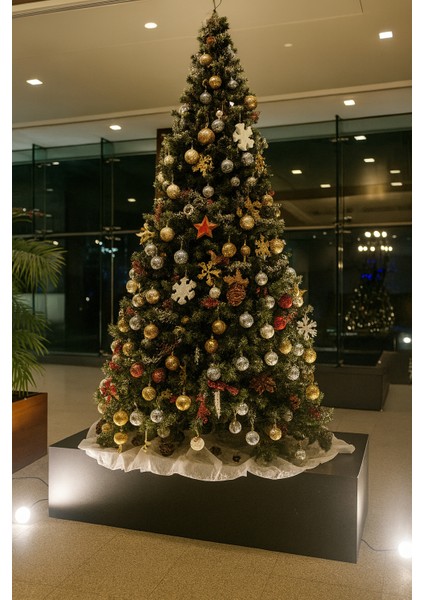 Yılbaşı Çam Ağacı | 300 cm 1200 Dal Lüks Yeni Yıl Çam Ağacı I | Metal Ayaklı Gür Dallı Noel Ağacı