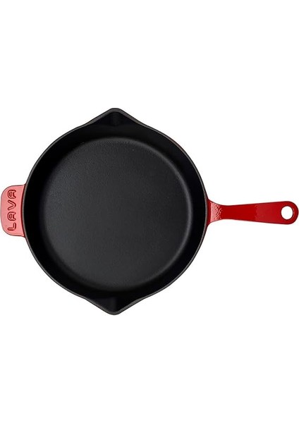 Metal Döküm Kızartma Tavası, 28 Cm, Kırmızı/siyah fırsatları