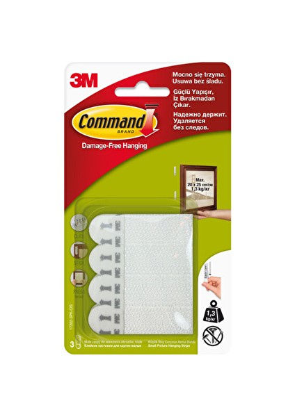 2 Adet 17202-3PK-CIS Command Küçük Boy Cırt Bant