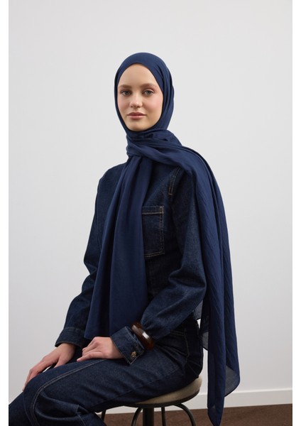 Organik Crash Şal Lacivert fırsatları