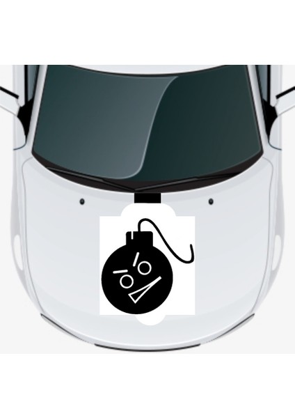 Sinirli Bomba Oto Kaput Sticker 40 x 40 cm