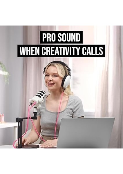 Podcasting, Akış ve Içerik Oluşturma Için Xlr ve USB Bağlantılı Podmic USB Dinamik Yayın Mikrofonu (Beyaz) indirimleri