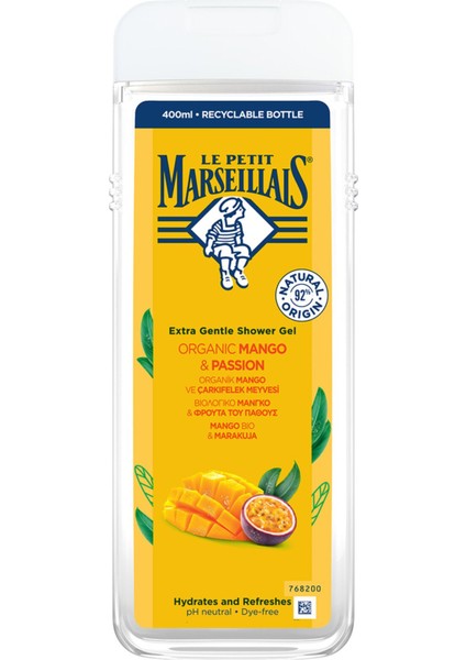 Organik Mango Çarkıfelek Meyveli Duş Jeli 400ML 3 Adet
