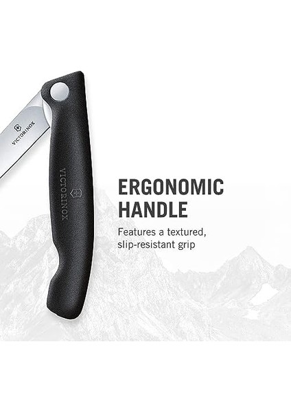 Klasik Katlama Sebze Bıçağı, Düz Kes, Bulaşık Makinesinde Yıkanabilir, Siyah, Blister Paketi modelleri