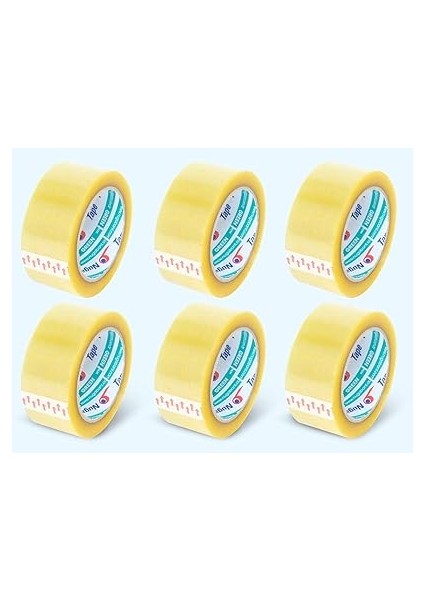 Şeffaf Koli Bandı - 45MM*100MT - 38 Mikron - Akrilik (6 Adet)