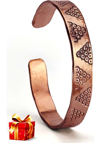 El Yapımı Ayarlanabilir Kalın Saf Bakır Bileklik, Bakır Bilezik BB-338
