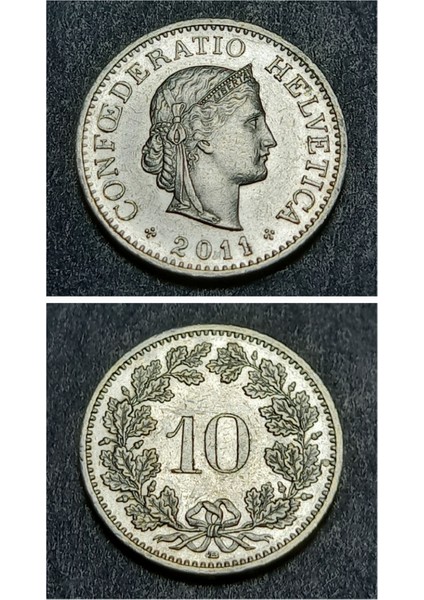 3996368DDADAE51694 2011 Isviçre 10 Rappen Çil Eski Yabancı Madeni Para