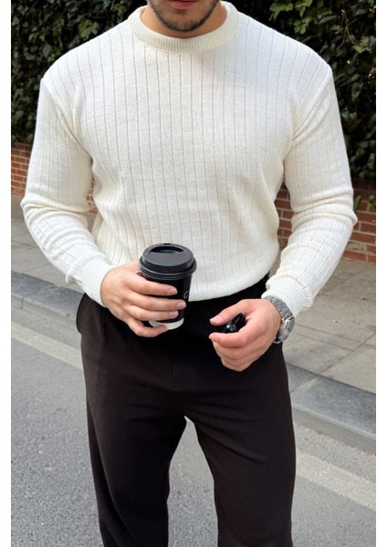 Fella Erkek Fitilli Triko Bisiklet Yaka Regular Fit Kazak modelleri