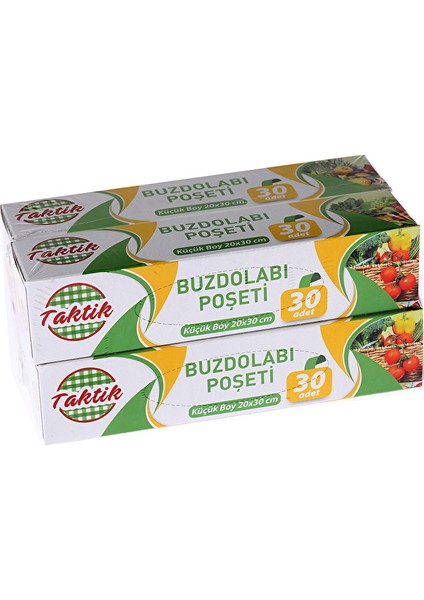 3 Adet Taktik Buzdolabı Poşeti Küçük Boy 20*30 cm 4 Lü