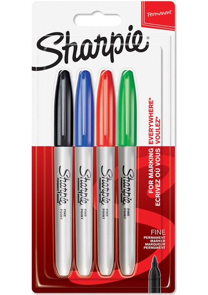 3 Adet Sharpie Fine Permanent Markör Kalem Standart Renkler 3+1 Paket fiyatları