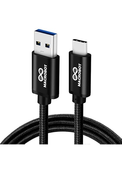 3A Usb-A & Usb-C Hızlı Şarj ve Hızlı Veri Transferi Kablosu 5000MBS (5gbps) USB 3.0