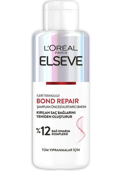Bond Repair Tüm Yıpranmalar Için Saç Bağlarını Yeniden Oluşturan Şampuan Öncesi Kurtarıcı Bakım 200ML 2 Adet