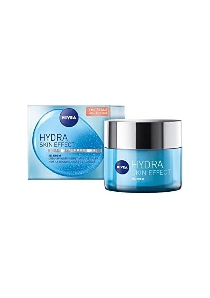 Nıvea Hydra Skin Effect Nemlendirici Jel Krem 50 Ml, Saf Hyaluron, 72 Saat Nemlendirme, Dolgun Cilt, Tüm Cilt Tipleri Için