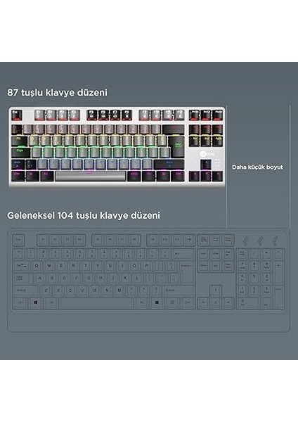 GK304 USB Kablolu Red Switch Mekanik Oyuncu Klavyesi - Makro Tuş Atamalı, Rgb LED Aydınlatmalı, Qwerty Türkçe Tuş Dizilimi, Gaming Türkçe Q Klavye Gri Ağırlıklı Gri & Siyah indirimleri
