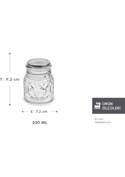 Storica Kilit Kapaklı Cam Kavanoz 230 ml fiyatları