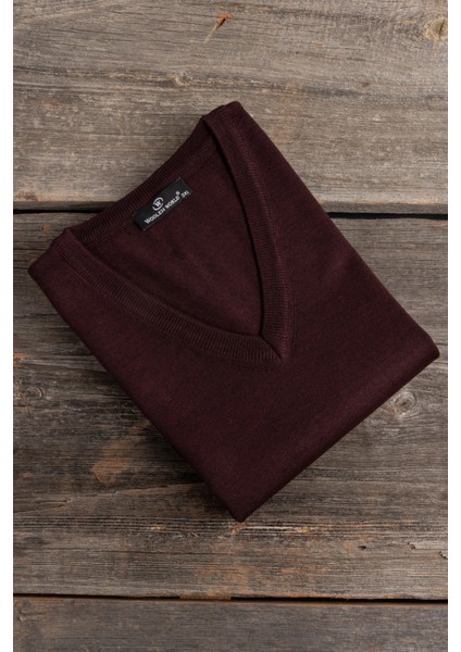 V Yaka Battal (Büyük Boy) Yünlü Kolsuz Triko Süveter