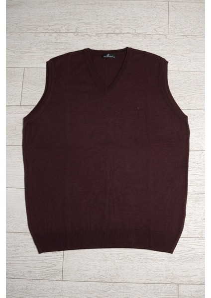 V Yaka Battal (Büyük Boy) Yünlü Kolsuz Triko Süveter modelleri