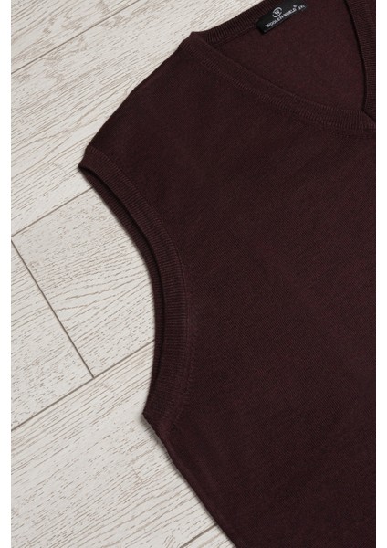 V Yaka Battal (Büyük Boy) Yünlü Kolsuz Triko Süveter fırsatları