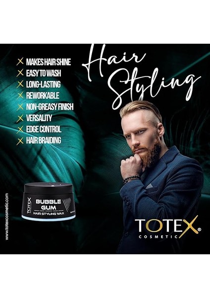 Bubble Gum Saç Hair Şekillendirme Wax | Orta Tutuş | Parlak Görünüş | Tüm Saç Türleri 150ML modelleri