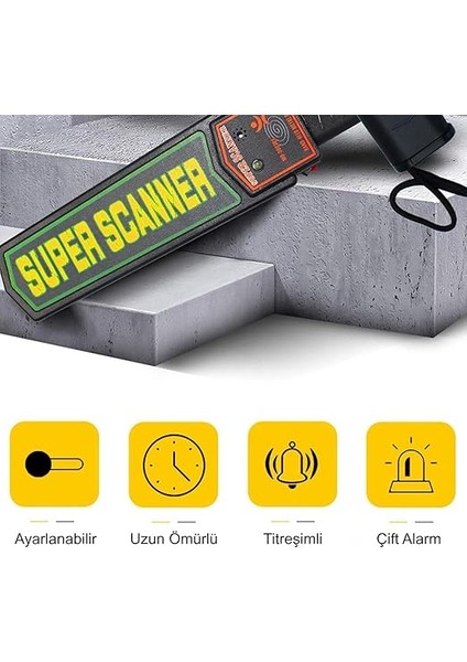 Süper Scanner MD-3003B1 El Tipi Üst Arama Dedektörü 9V Pil Dahil modelleri