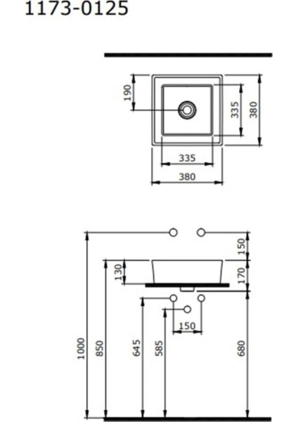 Vessel Tezgah Üstü Lavabo 38X38 cm Bisküvi 1173-014-0125 fiyatları