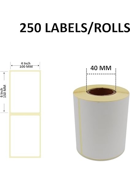 Etiketler , Hazır Al Hızlı Al Kargo Etiketi Eko Termal Etiket 100MM x 150MM Ruloda 250 Adet 40MM Kuka Çapında Direk Termal Transfer Etiketi fiyatları