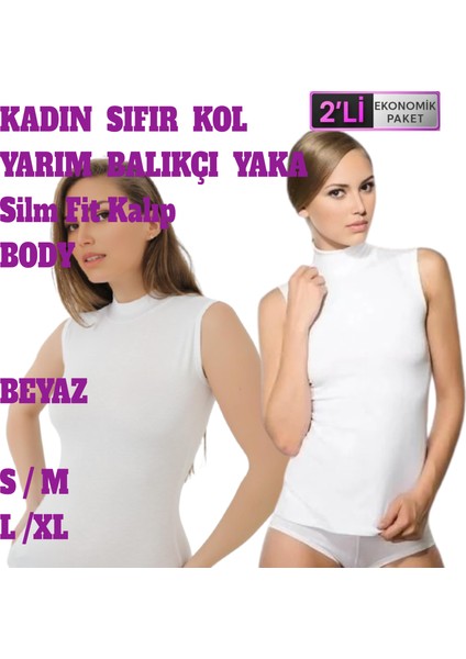 Kadın Dikişsiz Sıfır Kol Boğazlı Balıkçı Yaka T-Shirt Body Atlet 2 Adet Siyah Beyaz Renkli fiyatları