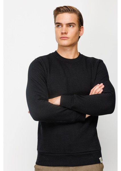 Erkek Siyah Bisiklet Yaka Sweatshirt fiyatları