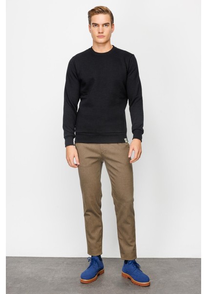 Erkek Siyah Bisiklet Yaka Sweatshirt fırsatları