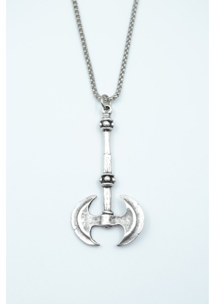 Balta Gümüş Kaplama Örme Zincir Kolye